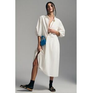 Mare Mare x Anthropologie White Shirt Dress Medium Oversized Cottagecore Peasant